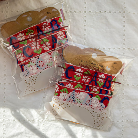 Vintage ABC Floral Woven Jacquard Ribbon - nanaCompany