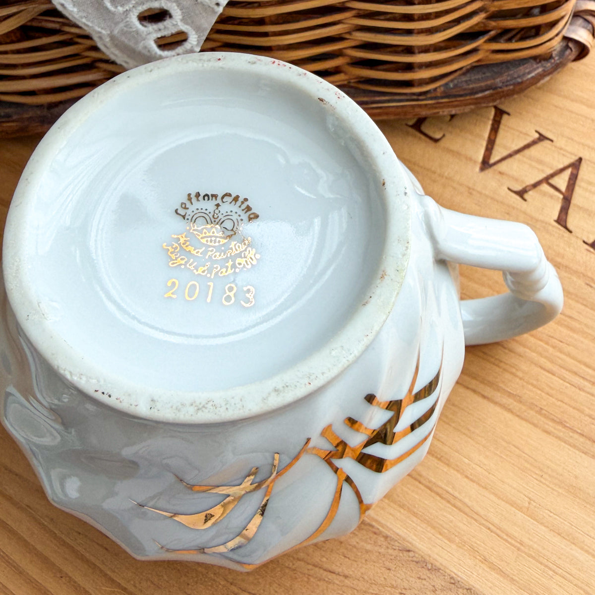 Vintage Lefton China Creamer Cup Art Supplies Holder - nanaCompany