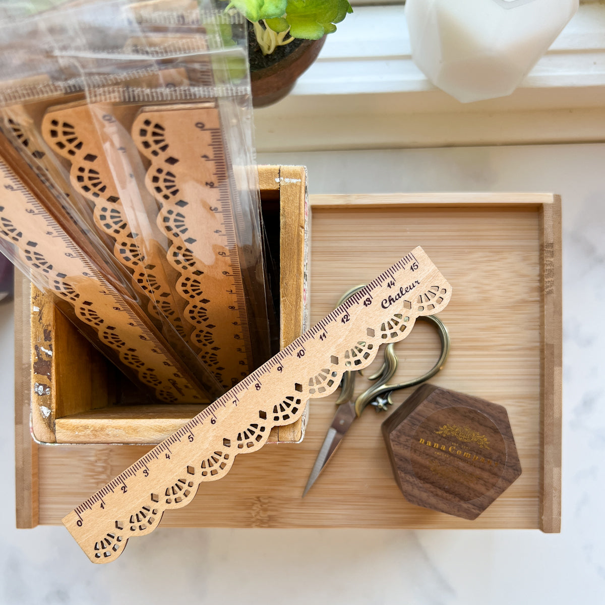 Wood Lace Centimeter Ruler