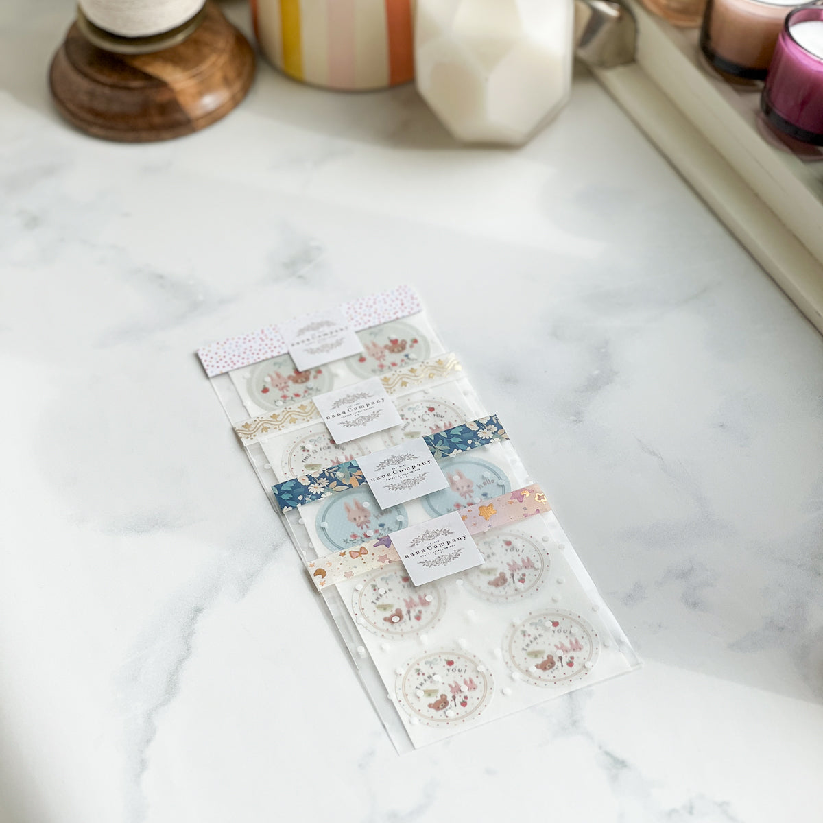 Hello Bunny & Apple Bear Stickers | Choose Style