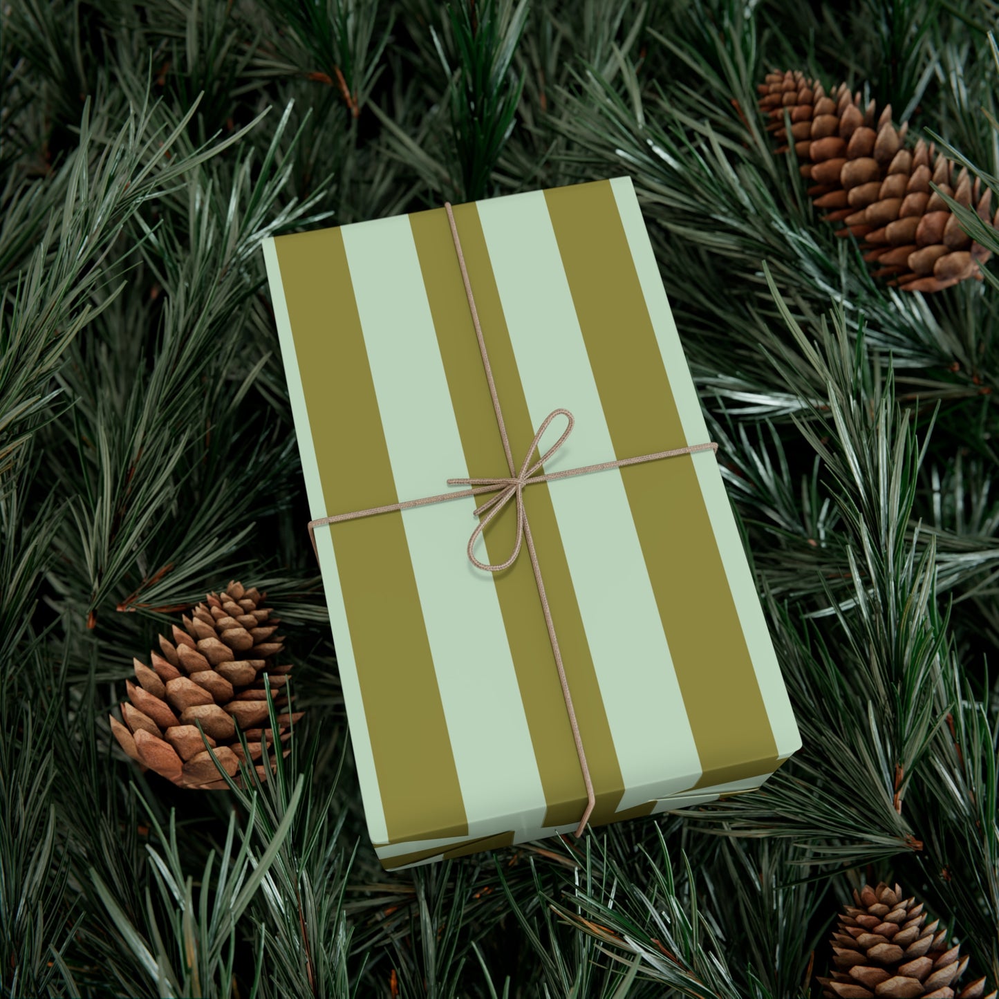 Gift Wrap Paper | Olive Stripe