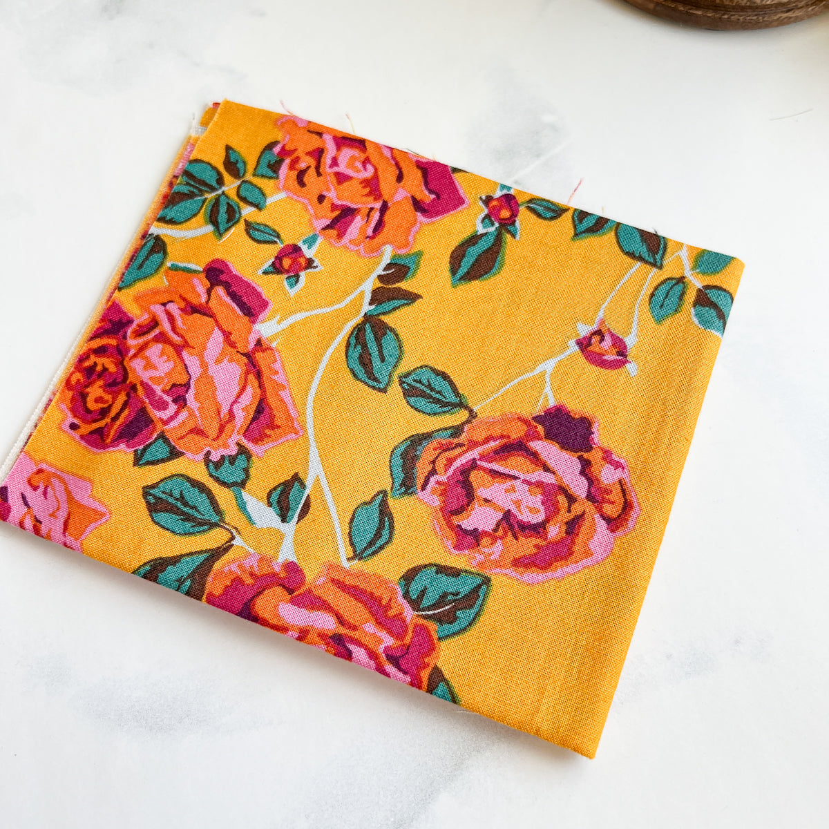 Anna Maria Mustard Rose fabric | Fat Quarter
