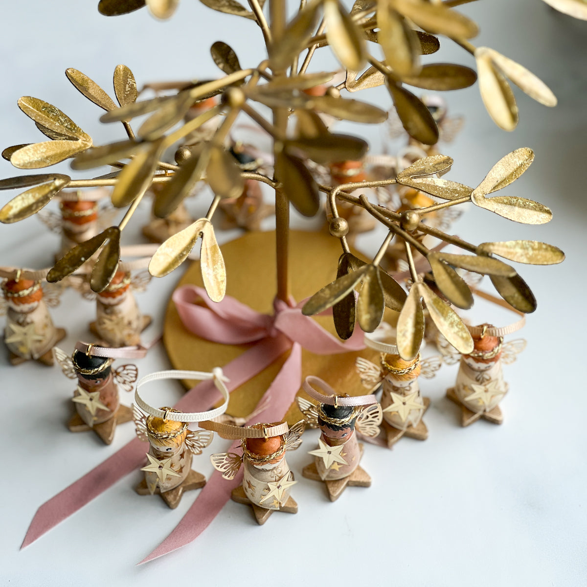 Hand Painted Christmas Fairy Baby Angels on a Star | Choose Color