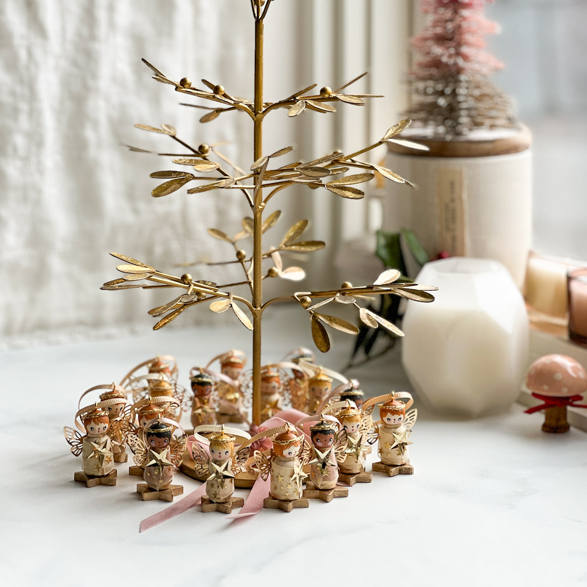 Hand Painted Christmas Fairy Baby Angels on a Star | Choose Color