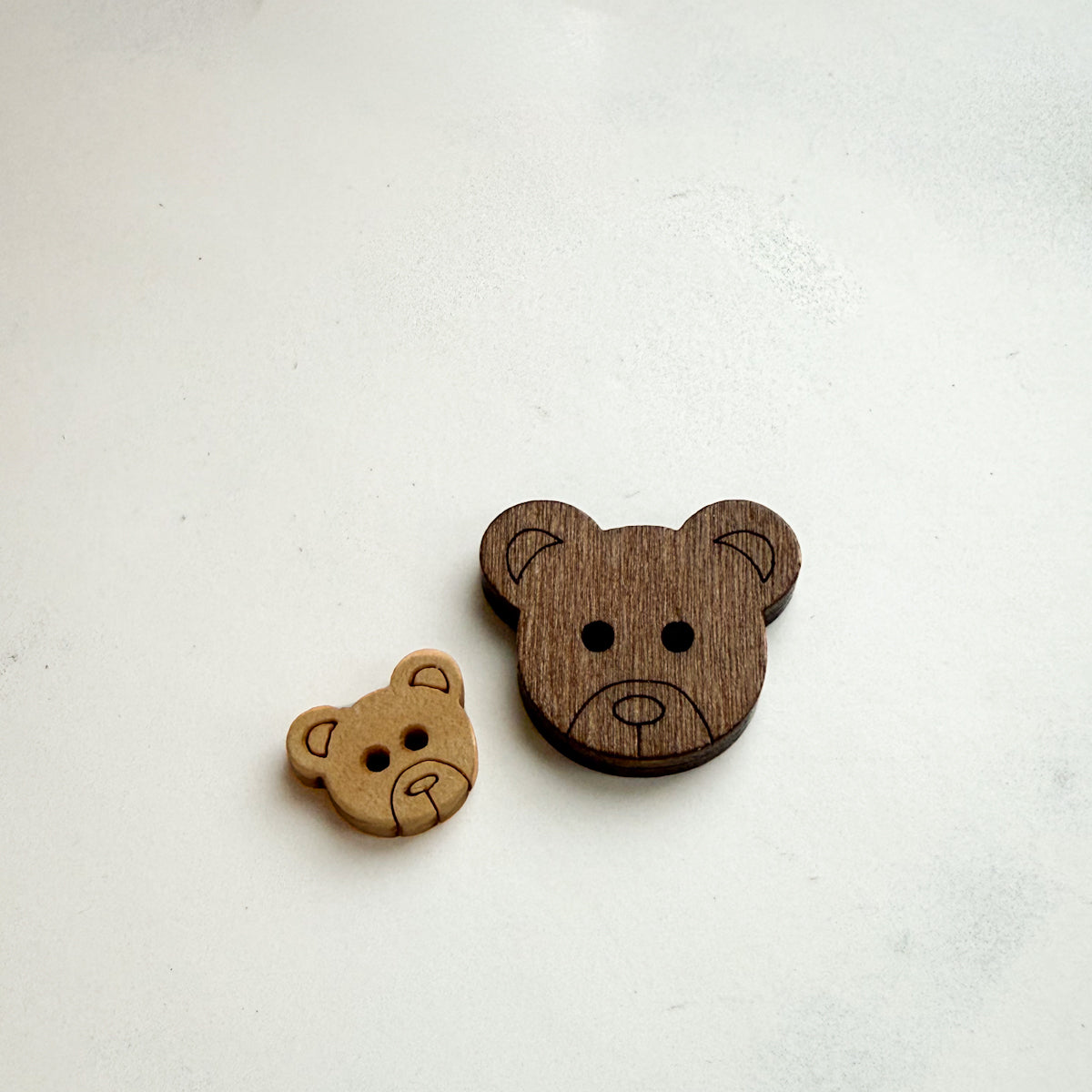 Big Brown Bear wood buttons | Set of four