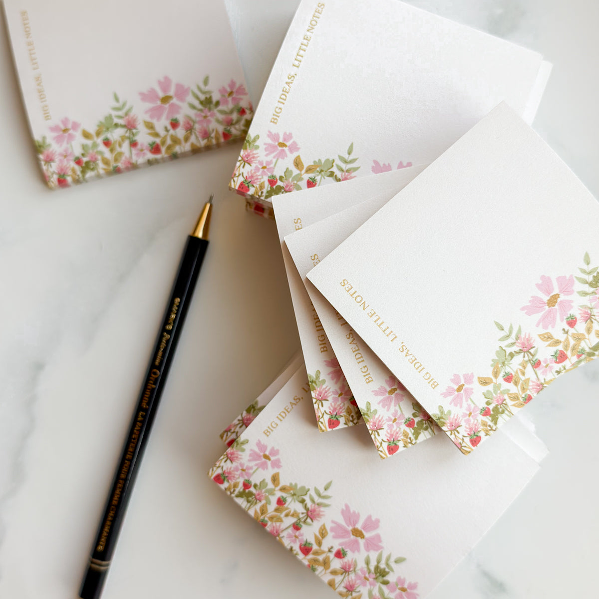 Big Ideas, Little Notes | Fifty sheet Strawberry Floral Post-it Note pad