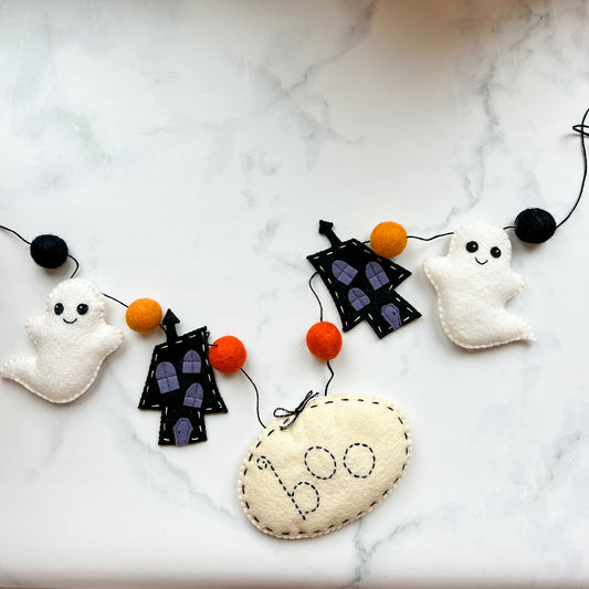 BOO Halloween Handmade Felt Garland