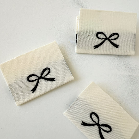 Handmade Bow woven folded labels | set of 3 labels