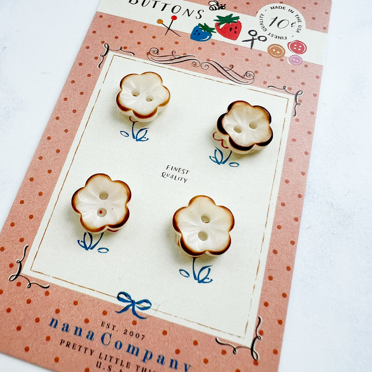 Brown Sugared Flower Resin Sewing Craft Buttons