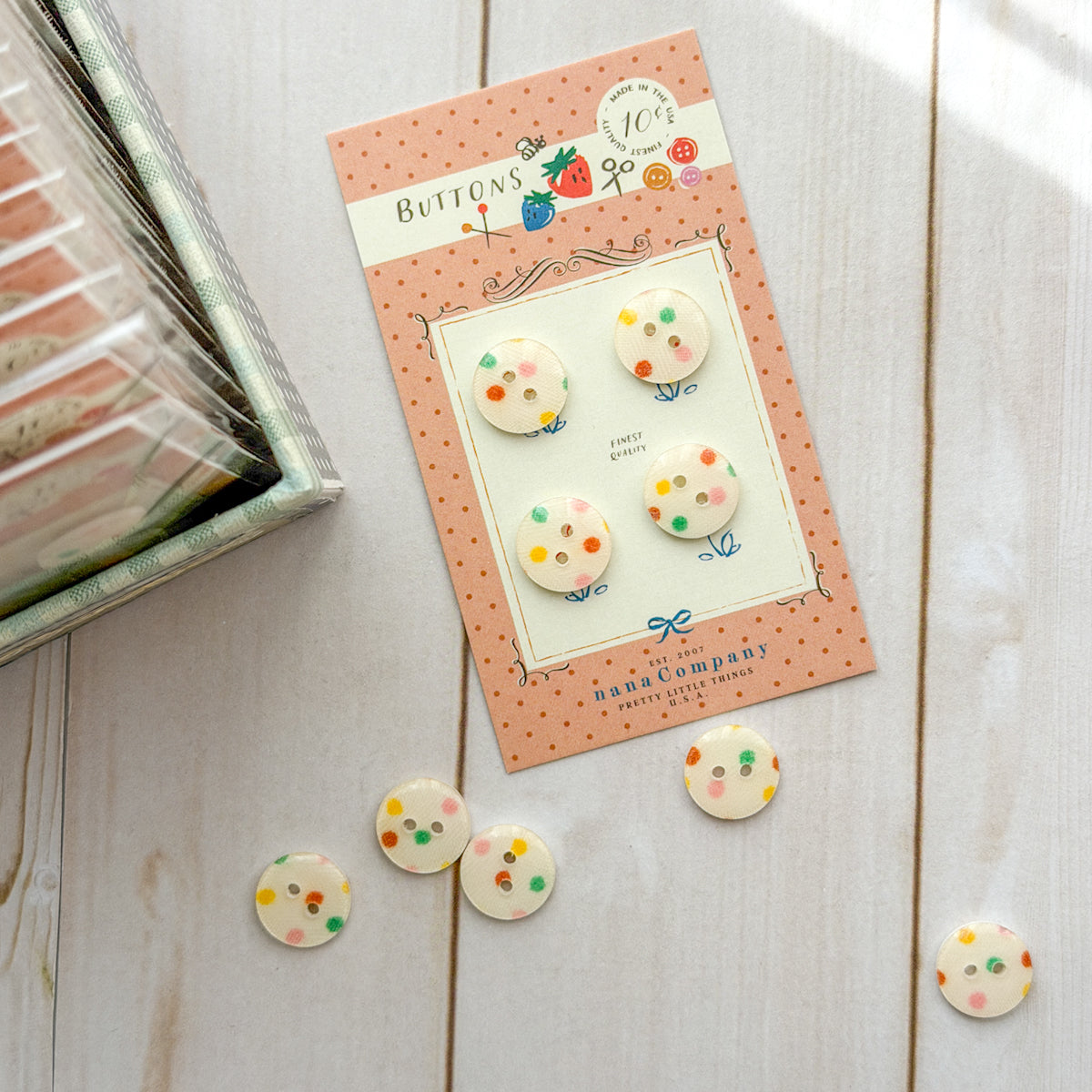 Candy Dot Resin Buttons | Set of four