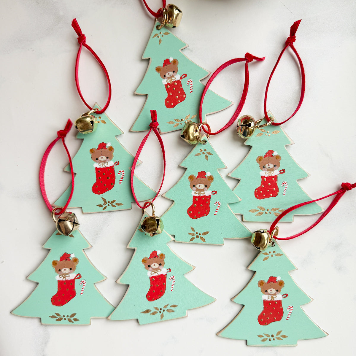 Candy Cane Christmas Stocking Stuffer Ornaments - Choose Style Bunny, Kitty, Bear