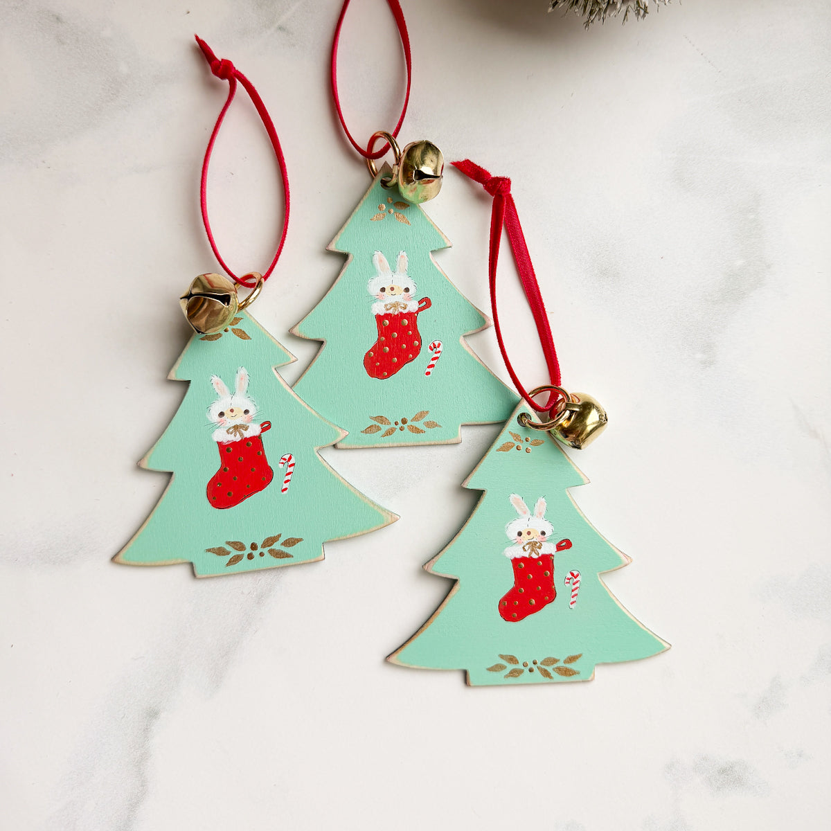 Candy Cane Christmas Stocking Stuffer Ornaments - Choose Style Bunny, Kitty, Bear