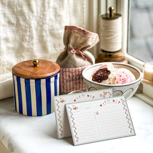 Cherry Border Recipe Cards | Set of ten