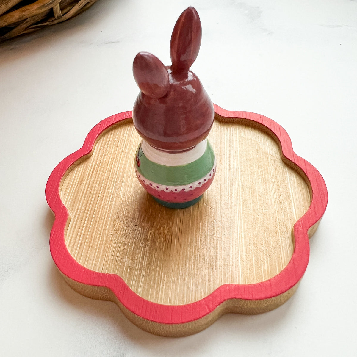 Hand Painted Strawberry/Cherry Girl Thread Spool Wood Tray | Choose Style