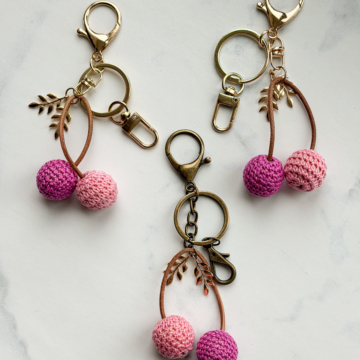 Cherry Crochet Accented Clip-on Clip-off Clasps | Choose Color