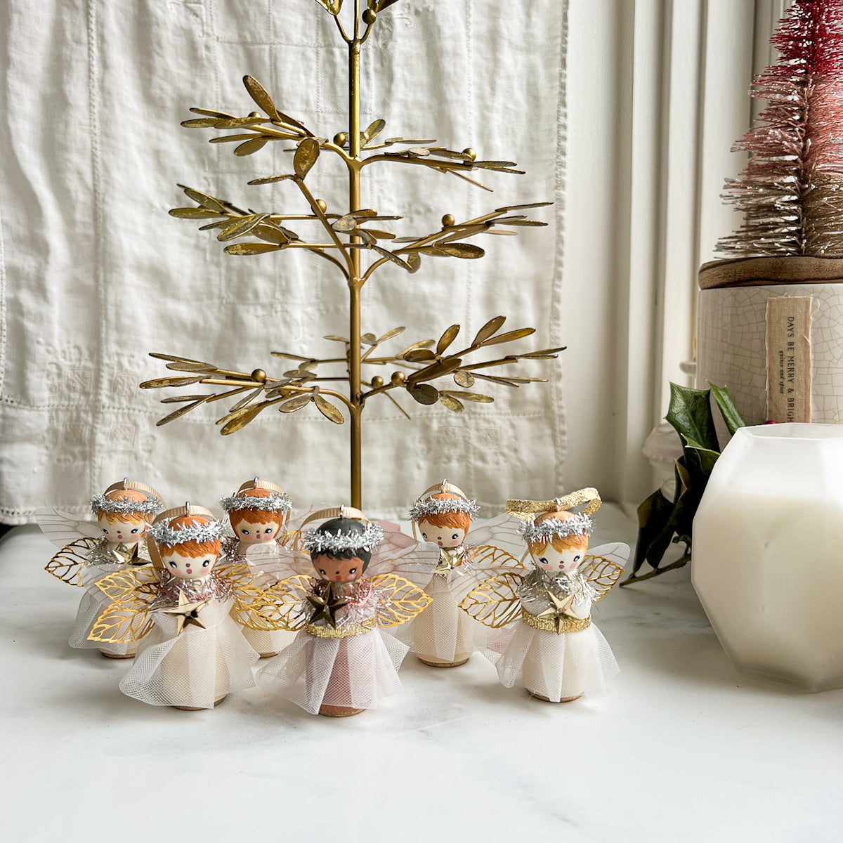 Hand Painted Christmas Angel Ornaments | Choose Color