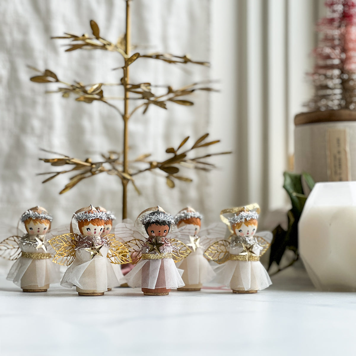 Hand Painted Christmas Angel Ornaments | Choose Color