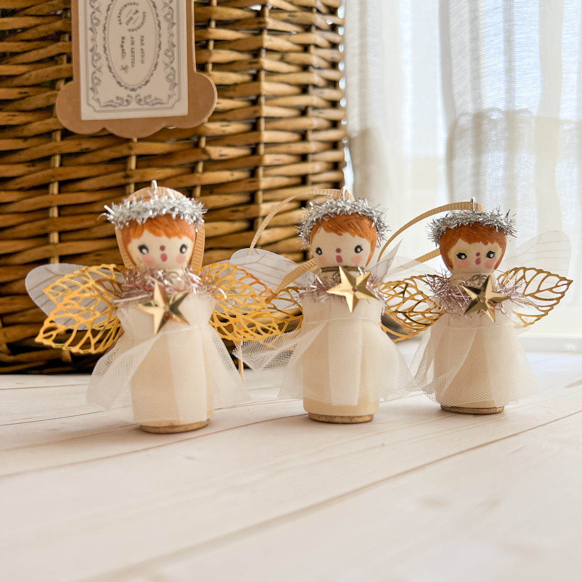 Hand Painted Christmas Angel Ornaments | Choose Color