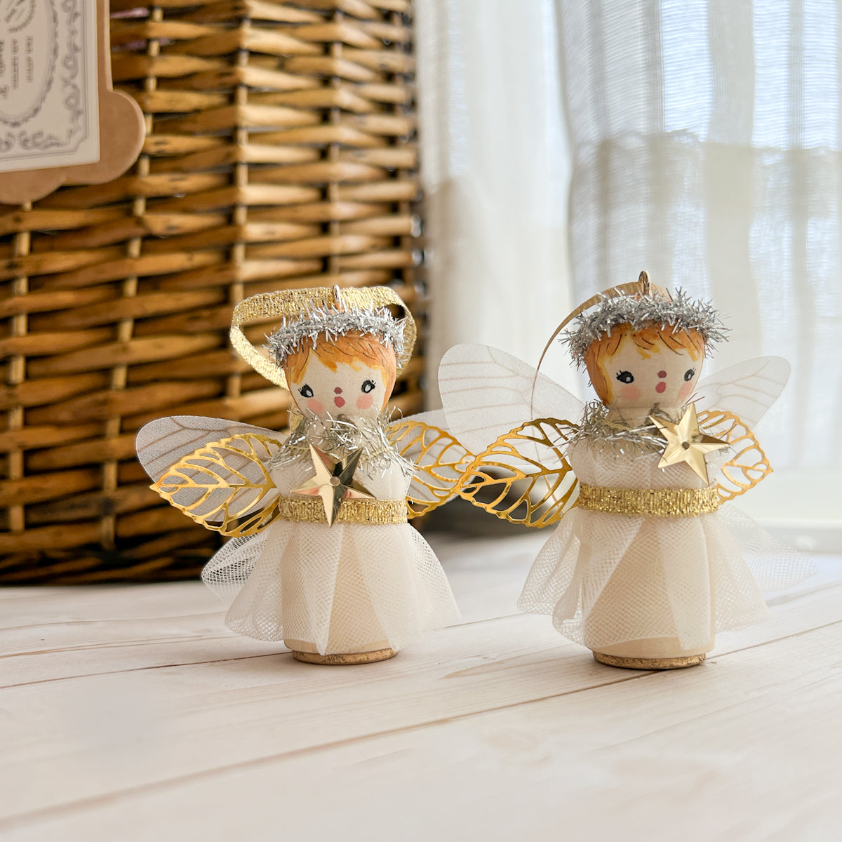 Hand Painted Christmas Angel Ornaments | Choose Color