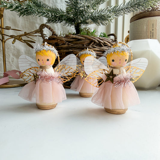 Hand Painted Christmas Angel Ornaments | Choose Color
