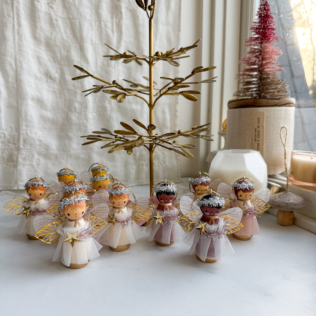 Hand Painted Christmas Angel Ornaments | Choose Color