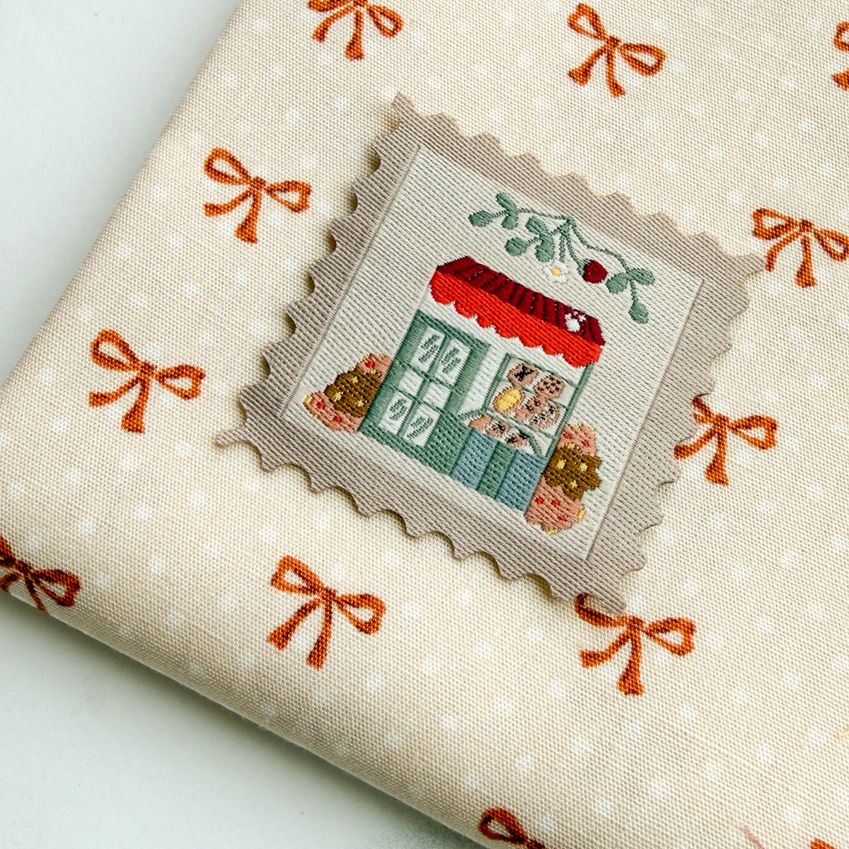 Cozy Bakery Stamp-shaped Woven Labels | Three Labels