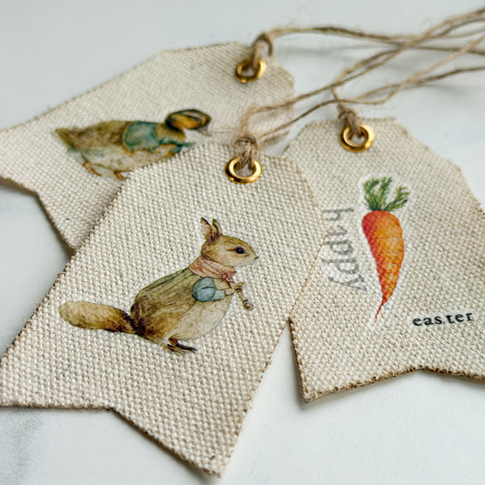 Spring Fabric Tags Easter Cottage Core Embellishment | Set No.1