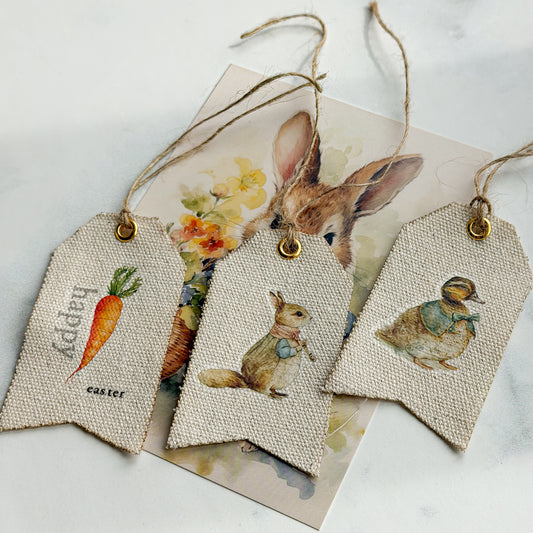 Spring Fabric Tags Easter Cottage Core Embellishment | Set No.1