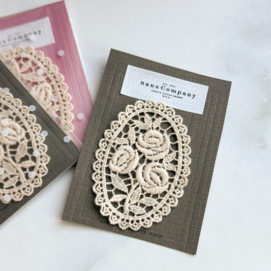 Delicate and Sweet Cream-colored Flower Stitch-on Sewing Appliqué