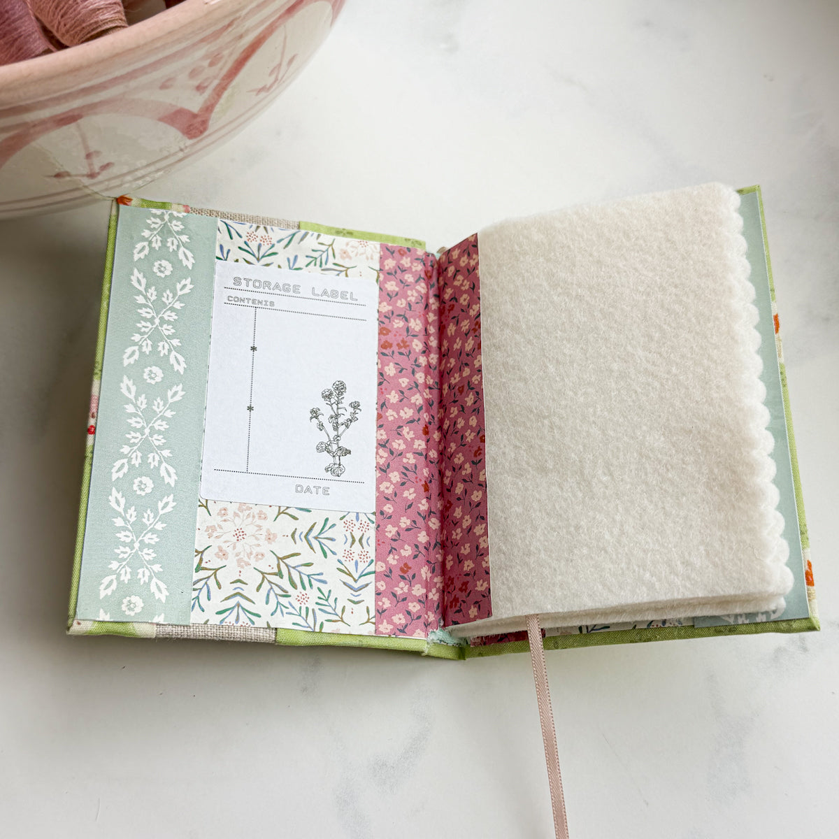 Cross-stitched Numbers Book-bound Needle Book | No.1
