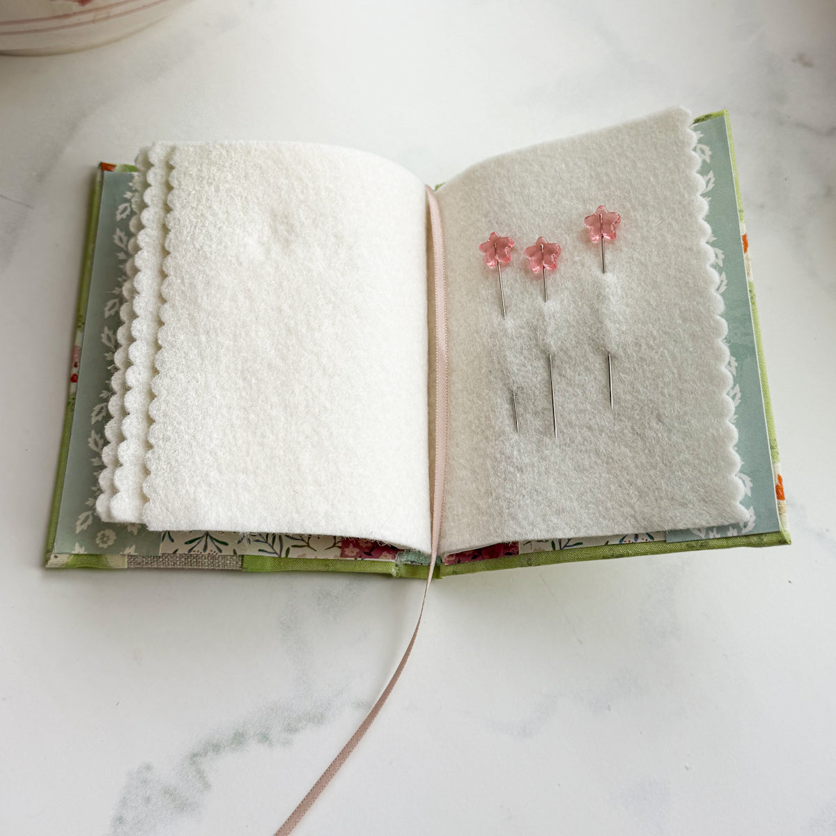 Cross-stitched Numbers Book-bound Needle Book | No.1