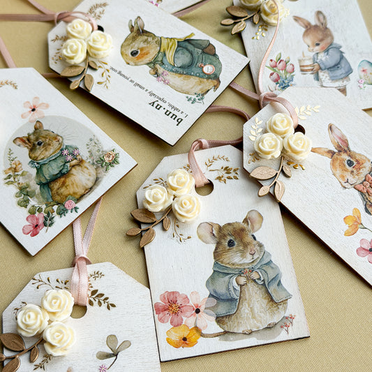 Easter Bunny Wooden Gift Tags Ornaments