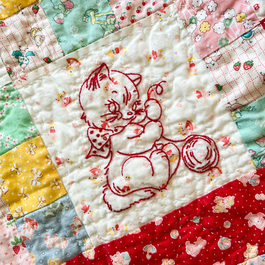 Vintage Embroidery Quilt