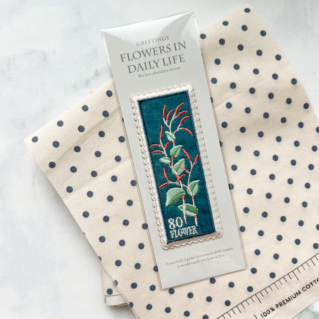 Flowers in Daily Life Iron-on Patch | Teal