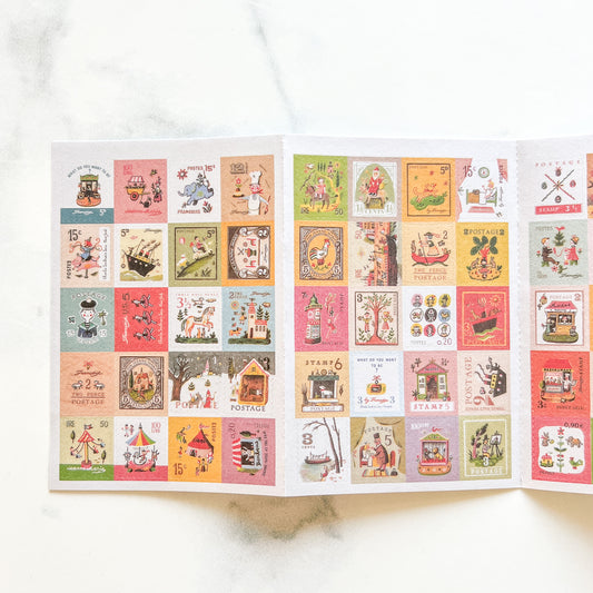 Whimsical Retro French Stamp Stickers