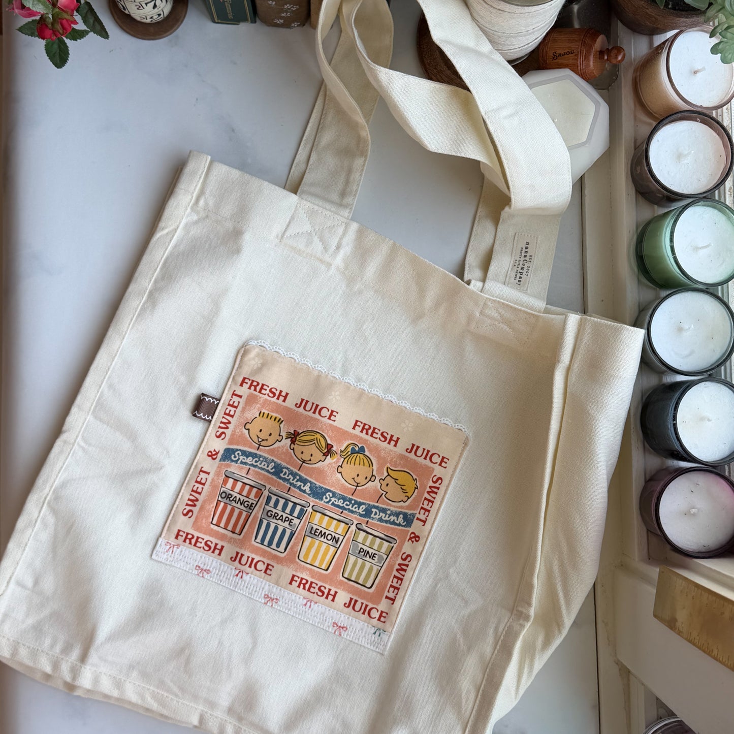 Canvas Tote Bag featuring Patchwork by Amy Sinibaldi | Choose style