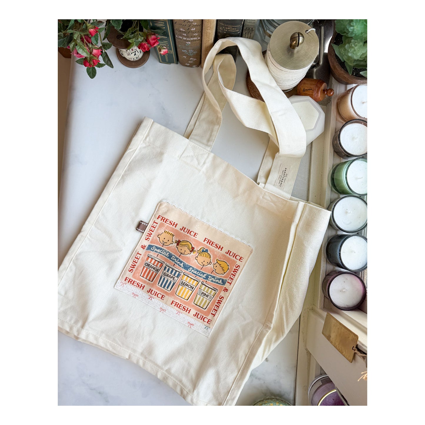Canvas Tote Bag featuring Patchwork by Amy Sinibaldi | Choose style