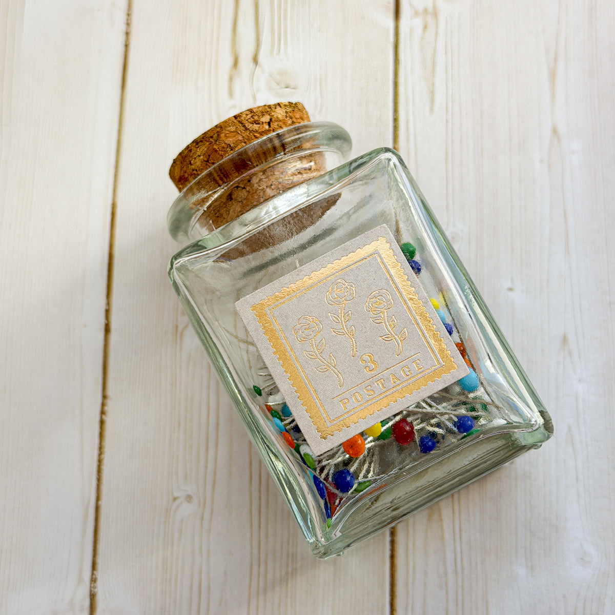 Glass Head Sewing Pins | Decorative Glass Cork Bottle No.6