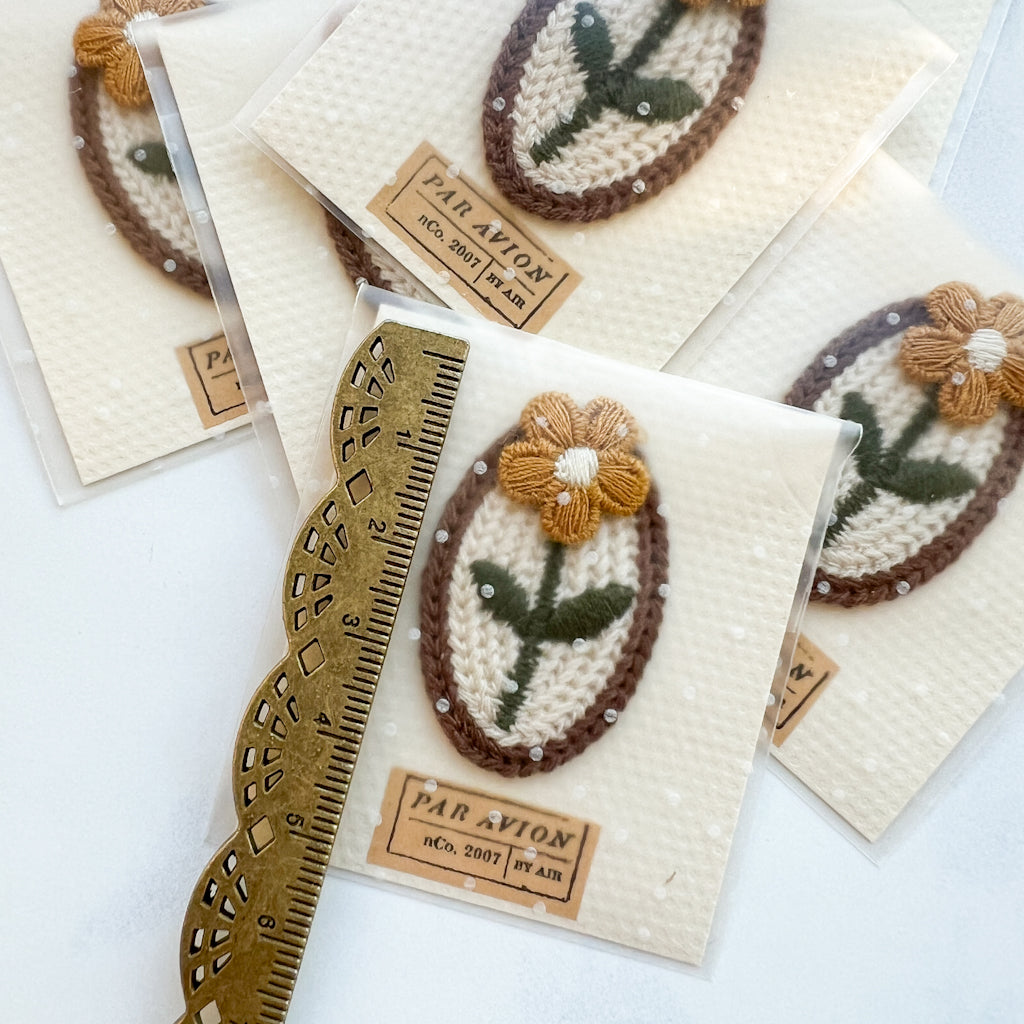 Golden Flower Appliqué Sew-on Patch