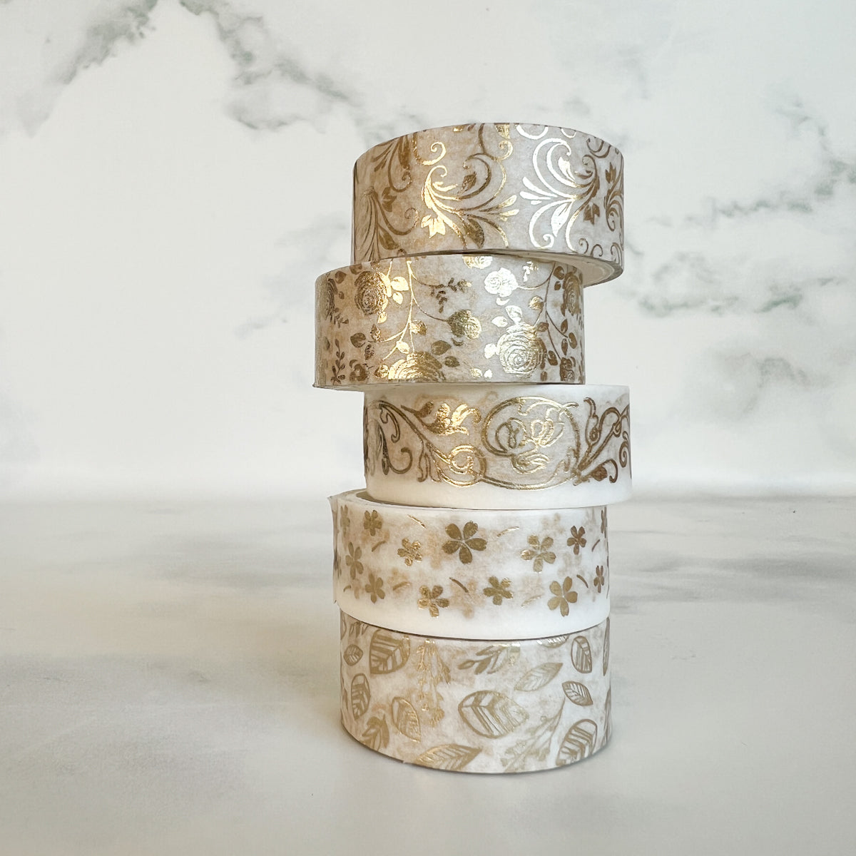 Gold Floral Washi Tape Set