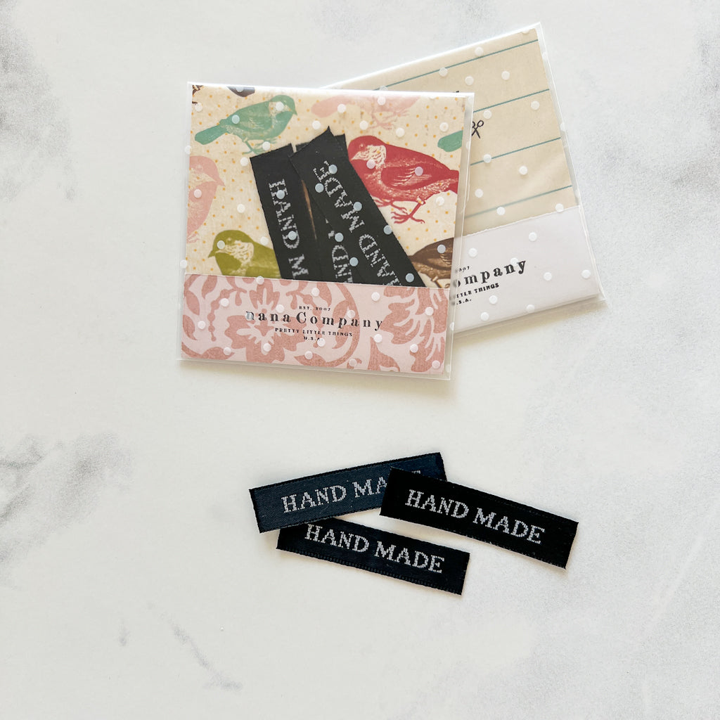 HANDMADE simple modern black woven labels | set of 3