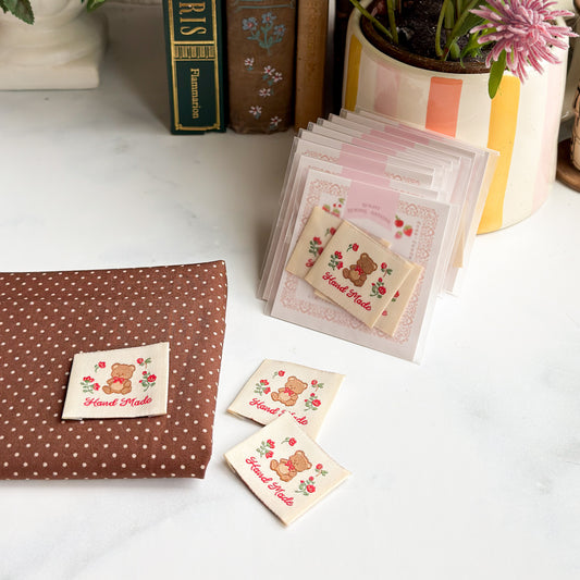 Sweet Bear Hand Made Woven Labels | Set of Three Labels