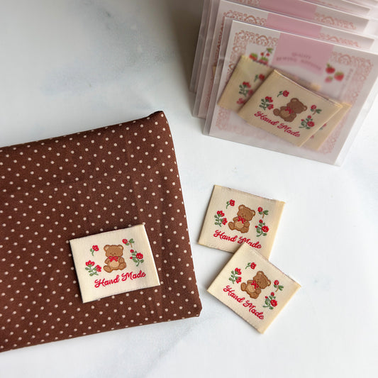 Sweet Bear Hand Made Woven Labels | Set of Three Labels