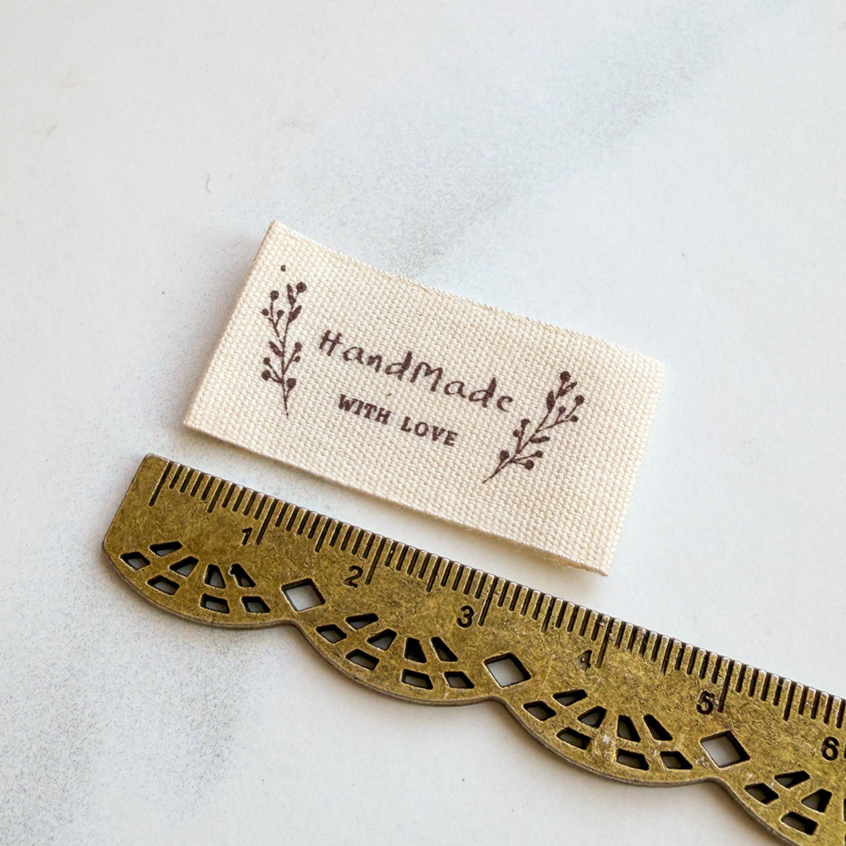 HandMade WITH LOVE Printed Cotton Labels | set of five