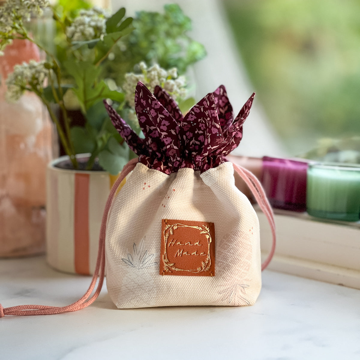 Hand Made Gold-stamped Leather-look Sew-on Labels | Set of three