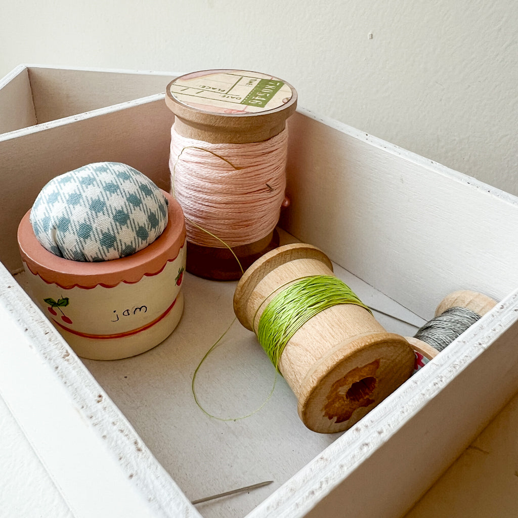 Hand Painted Wood Egg Cup Pin Cushion | No.4