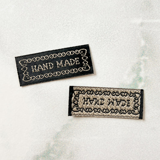 Handmade Black Woven Labels | set of 3