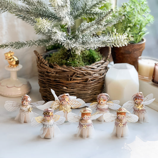 Hand Painted Holiday Fairy Angels | Medium with White dress | Choose Angel No.5-11