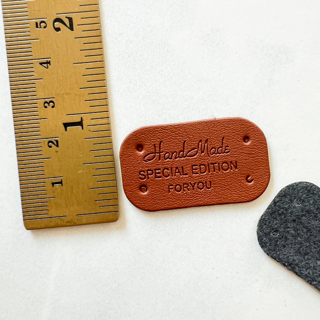 Handmade Special Edition Sew In tags | set of 3 - Textured Brown
