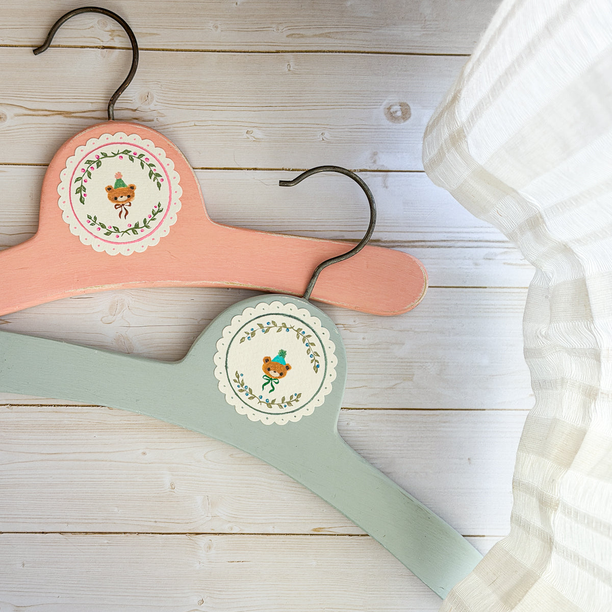 Cute Hand-painted Wood Baby Child Hanger | Choose No.2-3